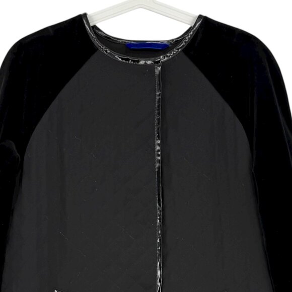 Jane Post Women's Black Trim Quilted Jacket Sz M Sleeve w/Buckles Full Lined NWT - Picture 4 of 15